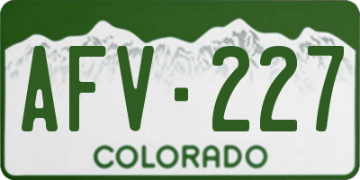 CO license plate AFV227