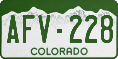 CO license plate AFV228