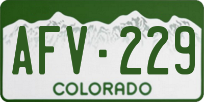 CO license plate AFV229