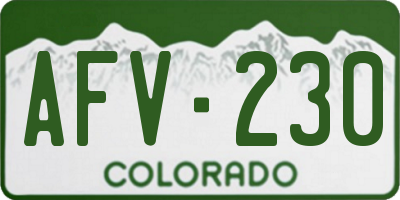 CO license plate AFV230