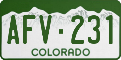 CO license plate AFV231