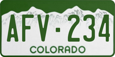 CO license plate AFV234