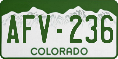 CO license plate AFV236