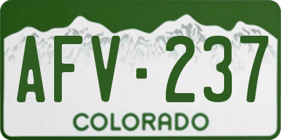 CO license plate AFV237