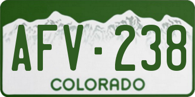 CO license plate AFV238