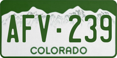 CO license plate AFV239