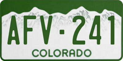 CO license plate AFV241