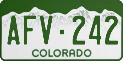 CO license plate AFV242