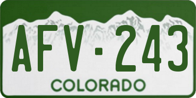 CO license plate AFV243