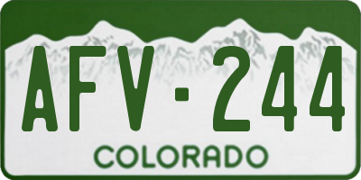 CO license plate AFV244