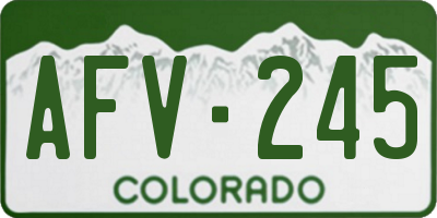 CO license plate AFV245
