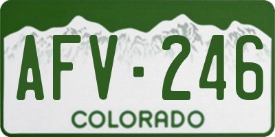 CO license plate AFV246