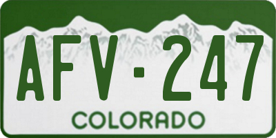 CO license plate AFV247