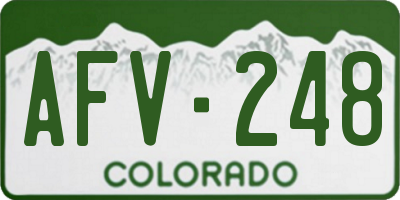 CO license plate AFV248