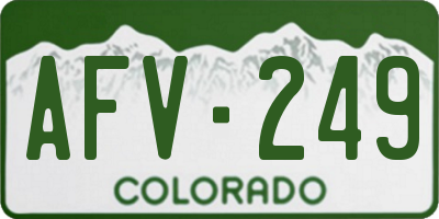 CO license plate AFV249
