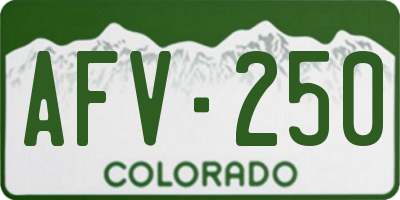 CO license plate AFV250
