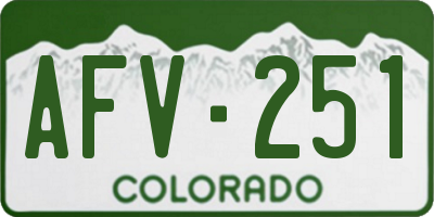 CO license plate AFV251