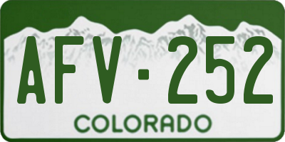 CO license plate AFV252