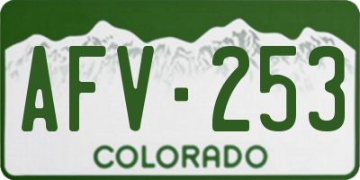 CO license plate AFV253