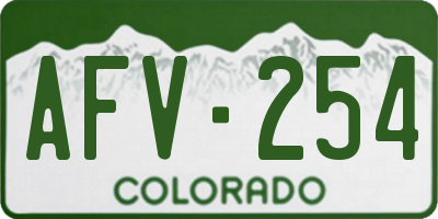 CO license plate AFV254
