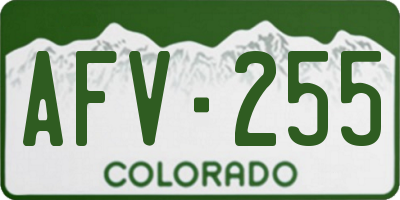 CO license plate AFV255