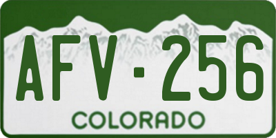 CO license plate AFV256