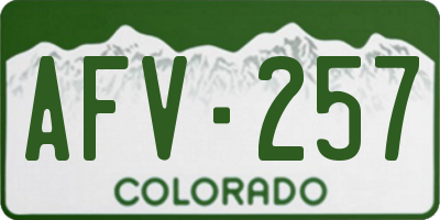 CO license plate AFV257