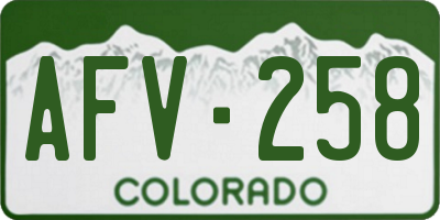 CO license plate AFV258
