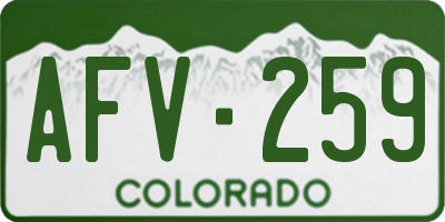 CO license plate AFV259
