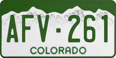 CO license plate AFV261