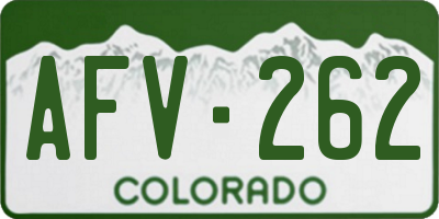 CO license plate AFV262