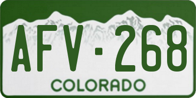 CO license plate AFV268