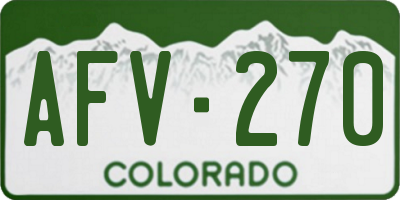 CO license plate AFV270