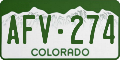 CO license plate AFV274