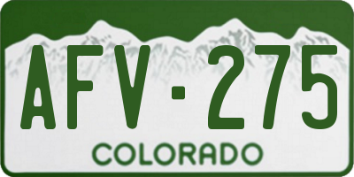 CO license plate AFV275
