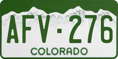 CO license plate AFV276