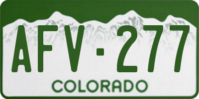 CO license plate AFV277