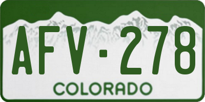 CO license plate AFV278