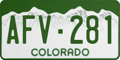 CO license plate AFV281