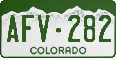 CO license plate AFV282