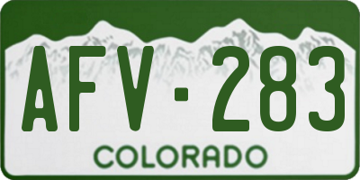 CO license plate AFV283