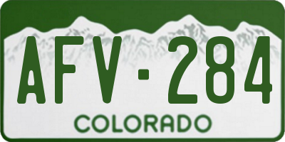 CO license plate AFV284