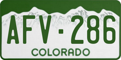 CO license plate AFV286