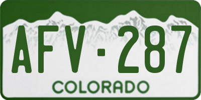 CO license plate AFV287