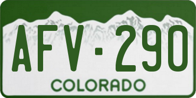 CO license plate AFV290
