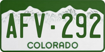 CO license plate AFV292
