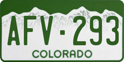 CO license plate AFV293