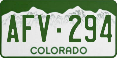 CO license plate AFV294