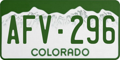 CO license plate AFV296