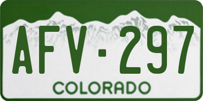 CO license plate AFV297